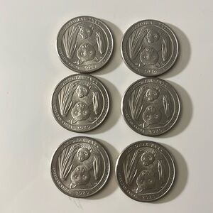 Bat quarters P Mint Mark, 6 coins for $100